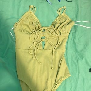 Green Bodysuit Top